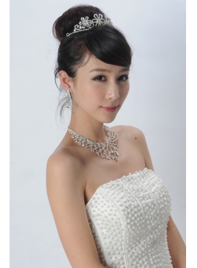 Elegant Alloy With Rhinestone Ladies Jewelry Sets