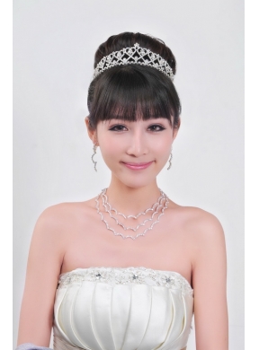 Elegant Alloy With Rhinestone Ladies  Necklace and Tiara