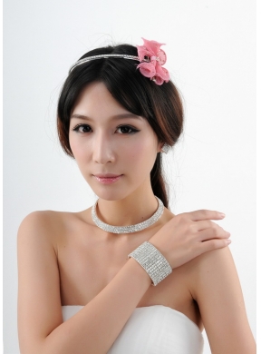 Fashion Nacklace and Headpiece Jewelry Sets in Round Shape