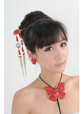 Gorgeous Red Vintage Style Alloy Ladies Jewelry Sets