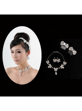 Lovely Bowknot and Butterfly Necklace And Earrings Jewelry Set