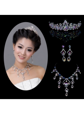 Multi-colored Alloy With Rhinestone Ladies Jewelry Sets