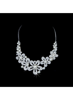 Splendid Alloy With Rhinestone Pearl Ladies Jewelry Sets