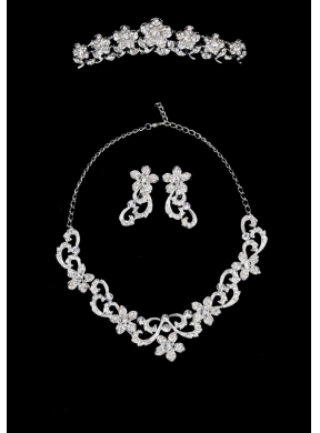 Spring Flowers Alloy/Rhinestones Ladies Jewelry Sets