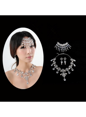 Dazzling Alloy Jewelry Set Necklace And Headpiece