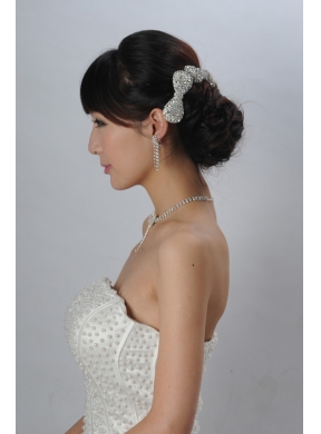 Dreamlike Artistic Crystal Necklace Bracele And Hair Bowknot