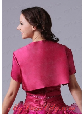 2015 Brand New Style Fuchsia Open Front Quinceanera Jacket