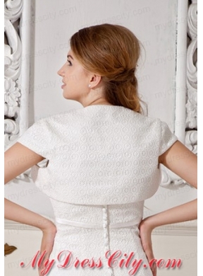 White Short Sleeves Jacket For Formal Occasion