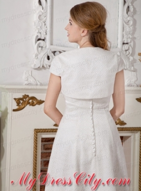 White Short Sleeves Jacket For Formal Occasion