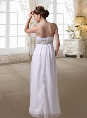 Cheap Empire Floor Length Ruching Chiffon Prom Dress with Strapless