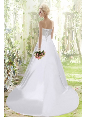 Affordable Princess Strapless Court Train Wedding Dress for 2014