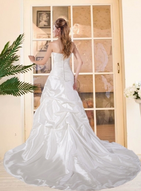 Brand New Strapless Court Train Wedding Dresses with Ruching