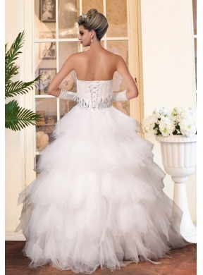 Gorgeous 2015 A Line Ruffled Layers Sweetheart Wedding Dresses