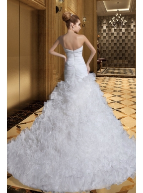 Luxurious Sweetheart 2015 Wedding Dresses with Beading and Ruffles