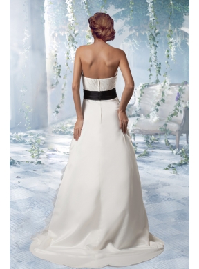 Princess Strapless Gorgeous Wedding Dresses with Brush Train