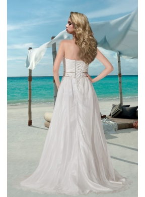 2014 Fashionable One Shoulder Court Train Wedding Dress with Beading