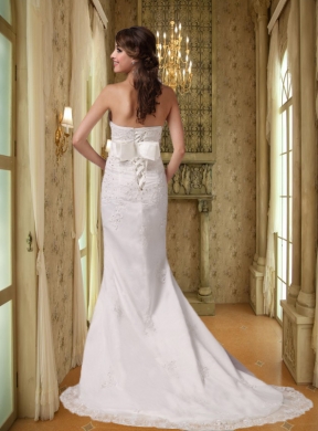 Beautiful Mermaid High Neck Court Train Lace Appliques Wedding Dress