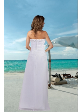 Cheap Empire Strapless Beading Wedding Dress for Beach