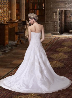 Cheap Mermaid Strapless Wedding Dresses Court Train