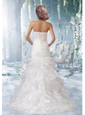 FashionableMermaid Ruffled Layers Wedding Dresses with Beading