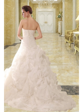 2014 A Line Sweetheart Beading Wedding Dresses with Appliques