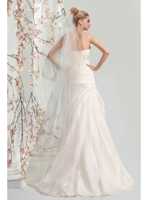 Cheap Sweetheart Sweep Train Wedding Dress with Lace Up