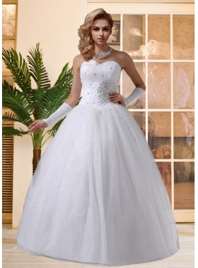 2014 Beautiful Princess Sweetheart Wedding Dresses with Beading