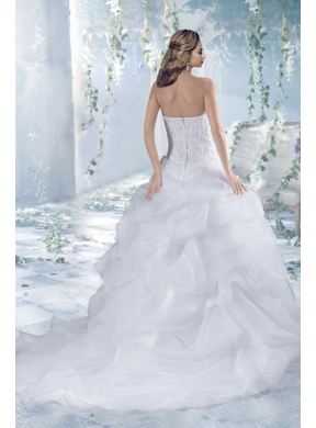 Perfect Court Train Wedding Dresses with Beading