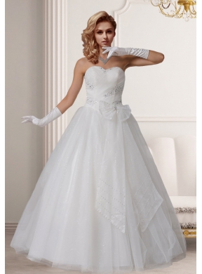 Sweet Princess Sweetheart Beading Wedding Dresses With Bows