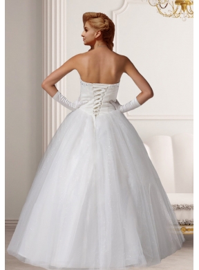 Sweet Princess Sweetheart Beading Wedding Dresses With Bows