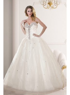 2014 Pretty Sweetheart Sleeveless Wedding Dresses with Beading