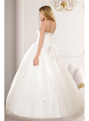 2014 Pretty Sweetheart Sleeveless Wedding Dresses with Beading