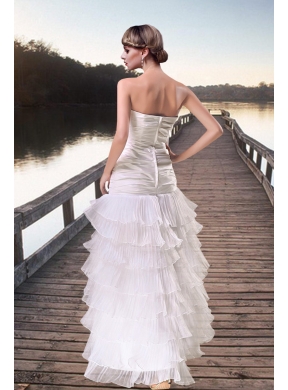 Popular High Low Ruffled Layers Sweetheart Wedding Dresses