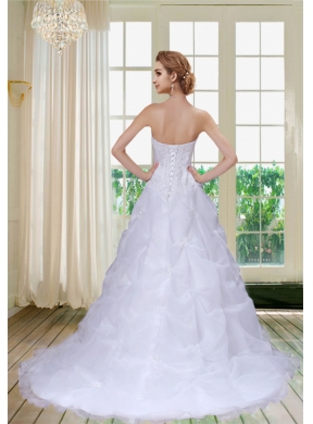 Exquisite A Line Appliques Wedding Dresses with Sweetheart