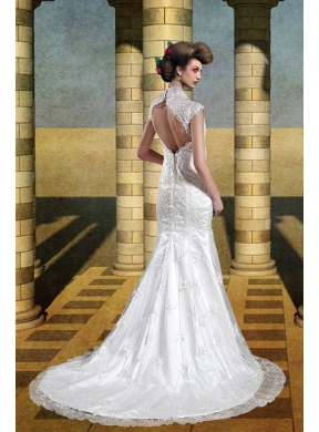 The Most Popular Mermaid Court Train Wedding Dress with Beading