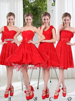 2015 The Most Popular One Shoulder A Line Bridesmaid Dresses with Ruching