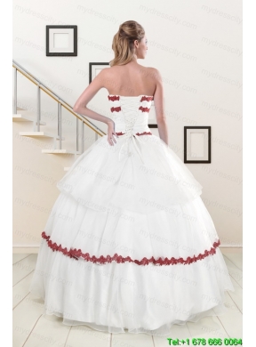 2015  Sweetheart Ball Gown Quinceanera Dresses with Appliques