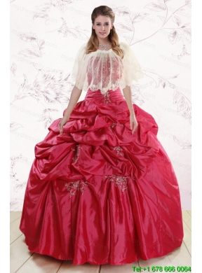 2015 New Style Strapless Appliques Quinceanera Dresses