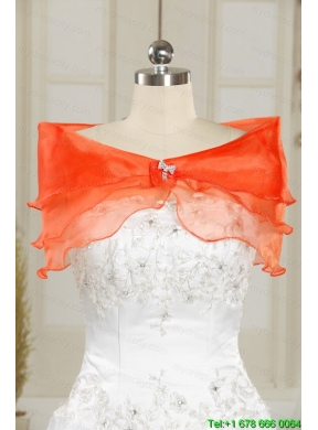 Beautiful Strapless Appliques Sweet 16 Dresses in Orange Red