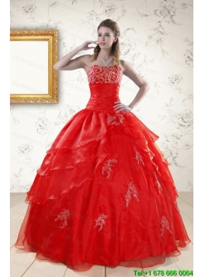 New Style Strapless Quinceanera Dresses with Appliques