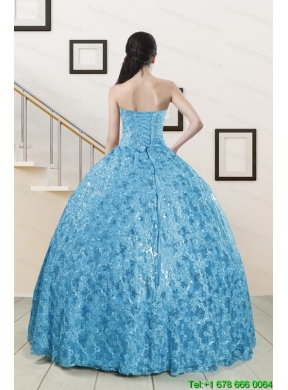 2015 Beautiful Sweetheart Ball Gown Quinceanera Dress in Baby Blue