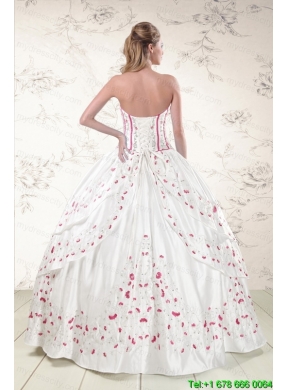 2015 Cheap Strapless Quinceanera Dresses with Appliques