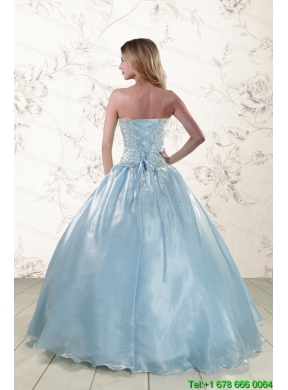 New Style 2015 Beading Sweet 15 Dresses with Strapless