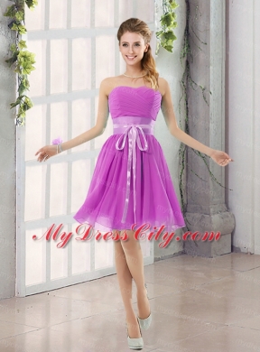 Perfect Belt Ruching Sweetheart A Line Bridesmaid Dress for 2015