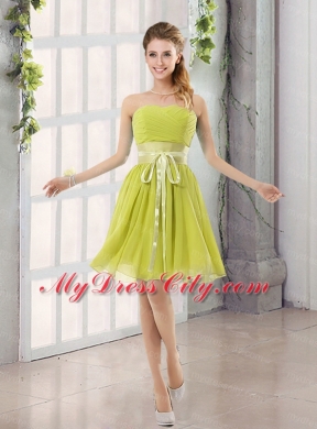 Perfect Belt Ruching Sweetheart A Line Bridesmaid Dress for 2015