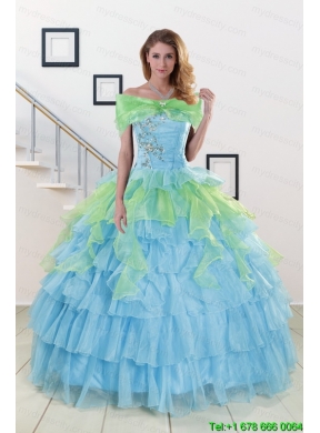 Pretty Strapless 2015 Quinceanera Dresses with Beading