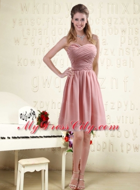 Romantic Sweetheart Empire Chiffon Bridesmaid Dresses with Ruching