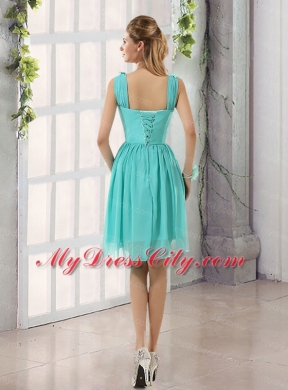 Straps Ruching Sweetheart A Line 2015 Elegant Bridesmaid Dress