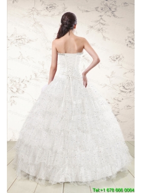 The Most Popular White Sequins Ball Gown Quinceanera Dresses for 2015