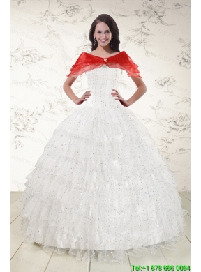 The Most Popular White Sequins Ball Gown Quinceanera Dresses for 2015